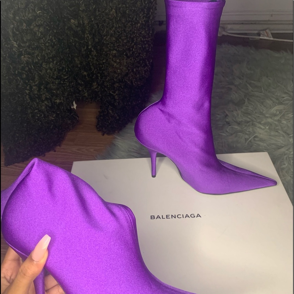 COPY - Purple Knife Booties Women Balenciaga
